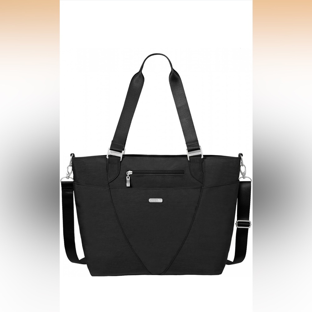 Baggalllini- Black Women’s Tote Bag with Detachable Strap